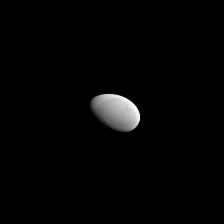 Methone Saturn's egg shaped moon