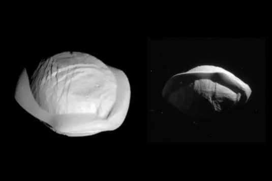 Pan Saturn's moon as seen from NASA's Cassini spacecraft